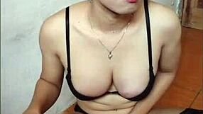 Young shemale masturbates big cock