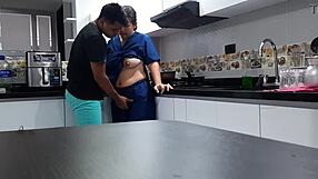 I persuade the employee for an intimate kitchen encounter part 1