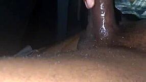 Ebony Jerking Off Big Black Cock In Car