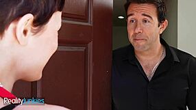 Realityjunkies - Sexy Housewife Gets Her Big Perky Tits Washed With Neighbour's Cum