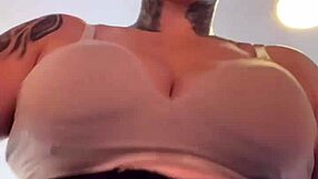 influencer in thong at gym, bodybuilders stare at her wet pussy