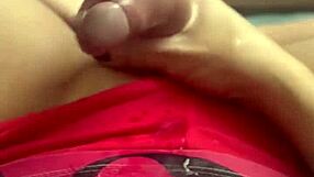 Trans wakes up giving delicious cumshot in morning