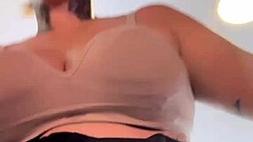 influencer in thong at gym, bodybuilders stare at her wet pussy