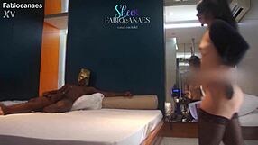 Hotwife teases with big black cock massage