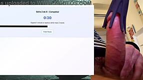 workout session for fat bodybuilder's 19 cm monster cock endurance