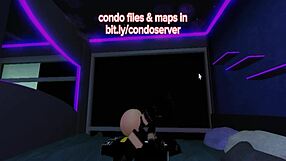 Deepthroat and pussy fucking leads to creampie in roblox condo