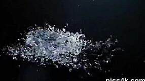 Wet lesbian teens sprayed with piss