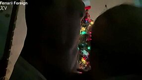 Blonde bimbo intensely sucks massive black cock.