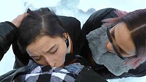 Two Hot Girls Warm Cock!