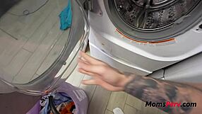 doing laundry with the stepmom and her big tits bent over in doggystyle got me hard