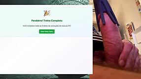 workout session for fat bodybuilder's 19 cm monster cock endurance