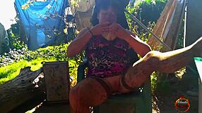 Klaudiaambergirl enjoys solo outdoor masturbation