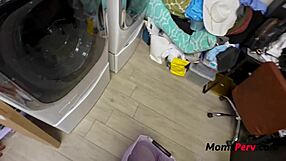 doing laundry with the stepmom and her big tits bent over in doggystyle got me hard