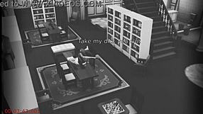 wife cheats with stranger in library cam