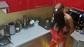 Intimate kitchen encounter