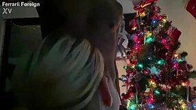 Blonde bimbo intensely sucks massive black cock.