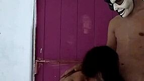 the client was ashamed to record for xvideos and wore a mask