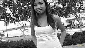 Naughty Asian Babe Gets Picked Up for Intense Interracial Threesome!