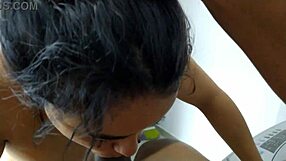 Latina Sucks Monster Cock In Laundry Room