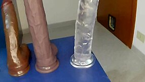 Can this young babe handle huge dildos for massive orgasm?