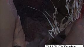 Does charley chase cum on her big tits?