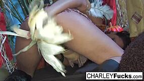 Does charley chase cum on her big tits?