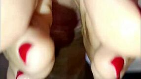 Foot job creampie with my sexy girl, so hot