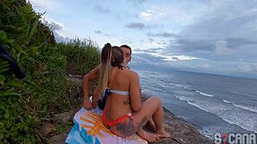 I met stunning blonde on beach for wild anal outdoors