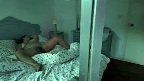 my stepmom didnt close the door, her pussy is so hairy in the bedroom