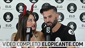 i feel so turned on as elo podcast rubs ice over sara blonde's perky tits in this intimate moment