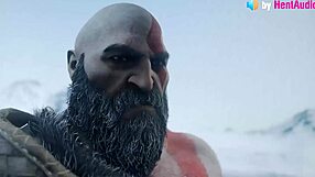 kratos and freya share blowjob and outdoor pussy fucking