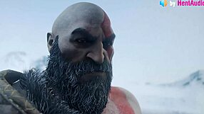 kratos and freya share blowjob and outdoor pussy fucking