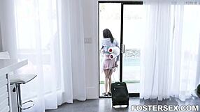 Foster stepdaughter bianca burke and alexis tae in hardcore big tits activity.