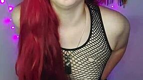 Pretty dominatrix gives jerk off instructions in financial roleplay