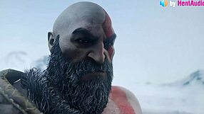 kratos and freya share blowjob and outdoor pussy fucking