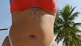 Recording Video On The Beach FLASHING To Provoke Guys