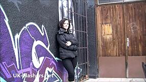 Belinda dares to flash and masturbate outdoors with brunette Nau 😏