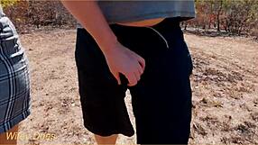 Wife Gets Cum On Tits During Public Blowjob