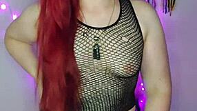 Pretty dominatrix gives jerk off instructions in financial roleplay