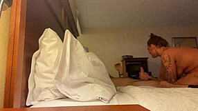 Can you deep throat my big cock in this hotel room?