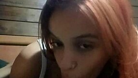 Beautiful redhead gives her first wet blowjob to amateur