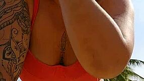 Recording Video On The Beach FLASHING To Provoke Guys