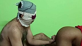 Black indian housewife giving suggestive blowjob to anus