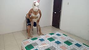 halloween bunny in lingerie looks like my stepmom, time to fuck her hard