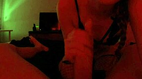 intense passionate sex in red room, cum in mouth!