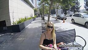 Will This Street Blonde Earn Extra Cash By Getting Pounded Hard?