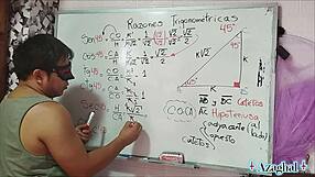 Asian student screams, 16 SEXUAL ANGLES in your HYPOTENUSE at 45 DEGREES!