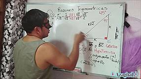 Asian student screams, 16 SEXUAL ANGLES in your HYPOTENUSE at 45 DEGREES!