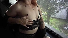 Latina redhead's wild mansion quickie