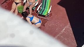 Neighbors sunbathe on the terrace in part two.